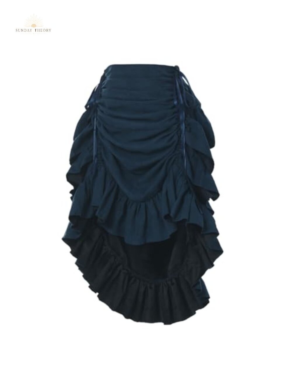 Victorian Steampunk Asymmetric High Low Ruffle Skirt Costume